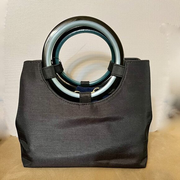 Liz Claiborne Shantung Satchel Black - Picture 2 of 8